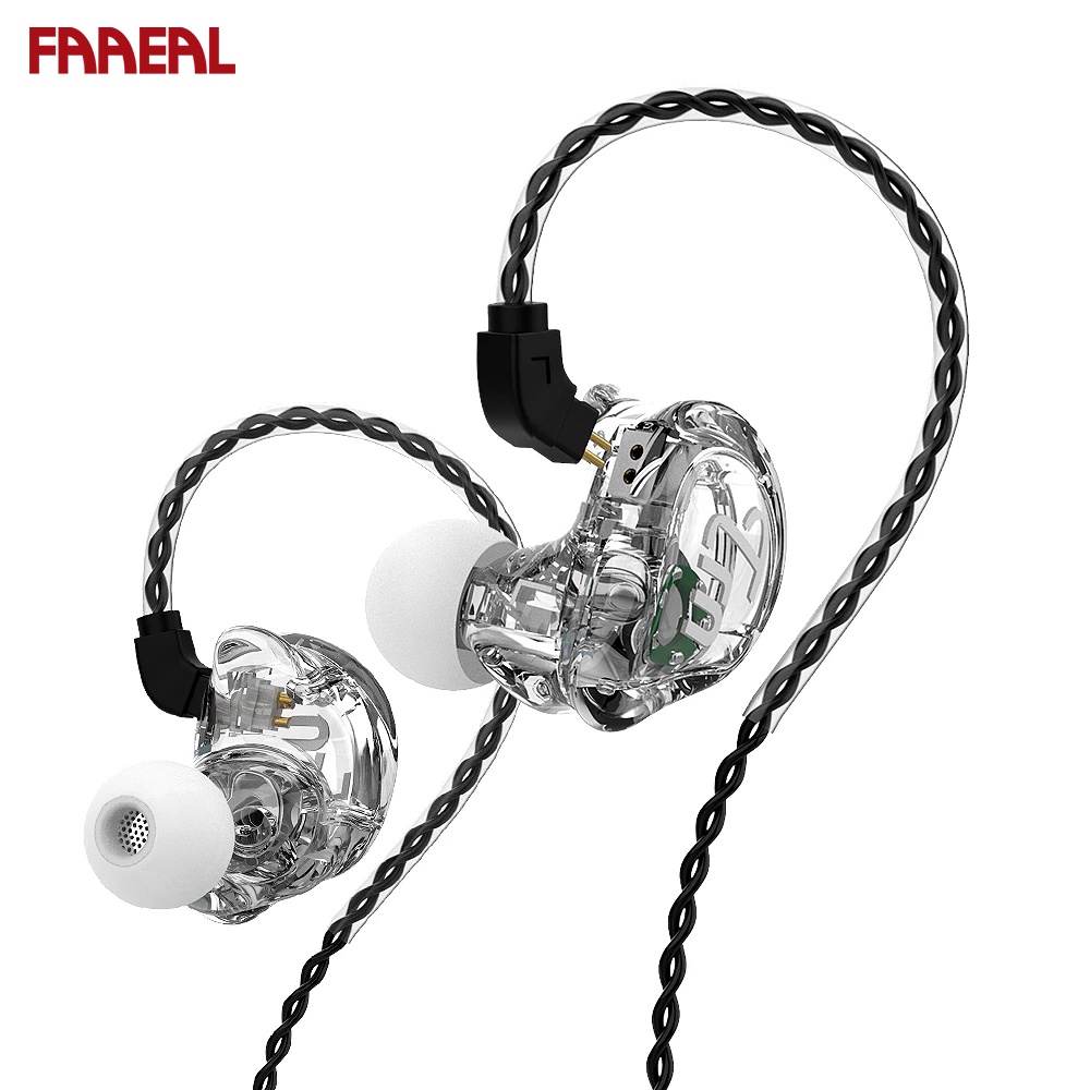 Tai nghe nhét tai có dây FAAEAL V10 TRN 2DD+2BA 2 chấu âm thanh hifi tháo rời được tiện lợi