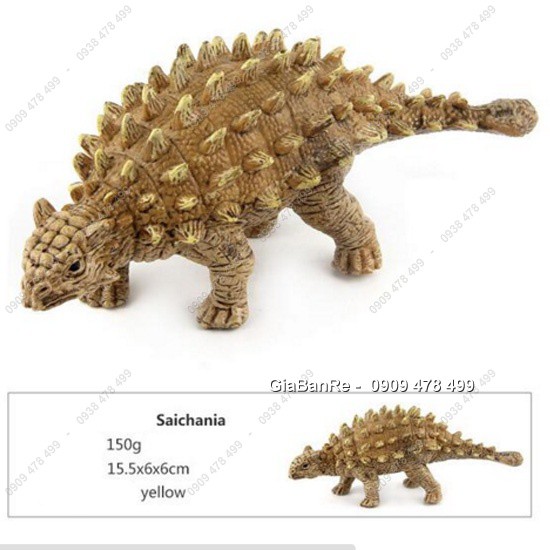 Mô Hình Khủng Long Lưng Giáp Gai Đuôi Búa - Ankylosaurus - Size Nhỏ - Vàng - 7719.1