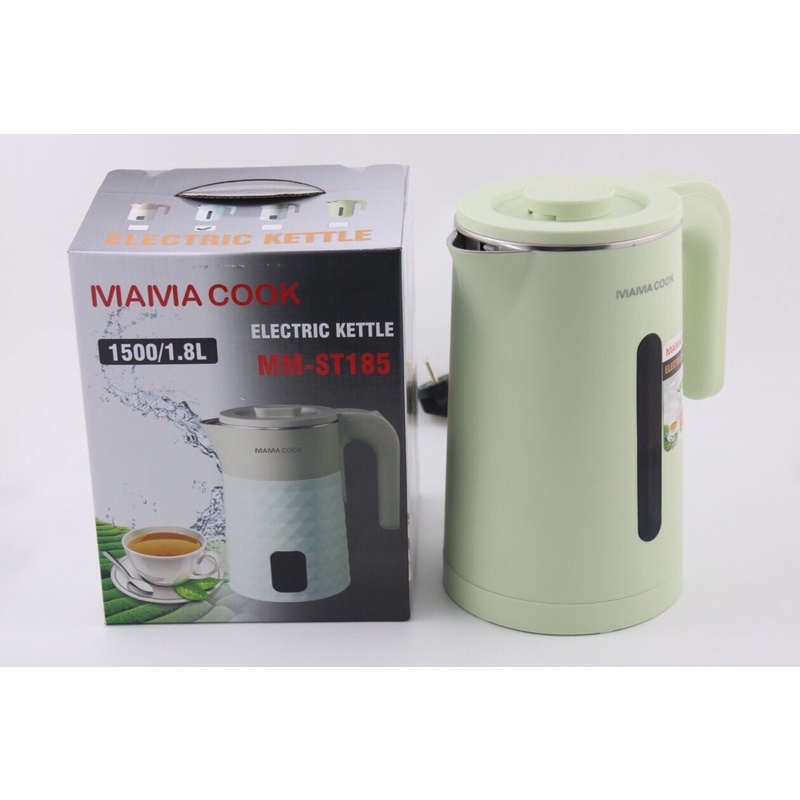 [HCM CỰC XỊN] Bình Đun Siêu Tốc, Ấm Siêu Tốc INOX 2 LỚP CAO CẤP MAMA COOK ST185, Công Nghệ Kiểm Soát Nhiệt Độ