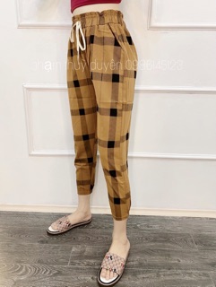Quần baggy caro dây rút