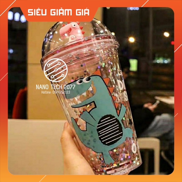 Cốc uống nước Khủng Long siêu Kute tặng kèm ống hút - Giao ngẫu nhiên Nano Tech 2077