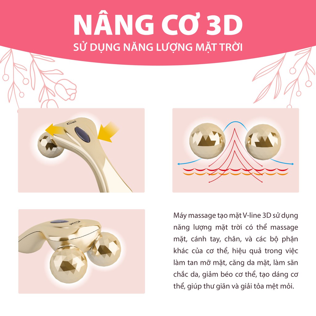 Cây Lăn Massage nâng cơ 3d - cây lăn matxa 3d