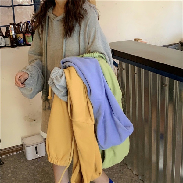 SUXI Autumn Thin Long Sleeve Multicolor Solid Women's Hoodie Sweater