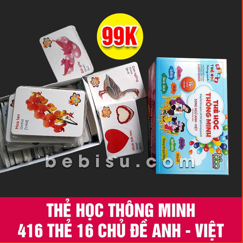 Thẻ Học 16 Chủ Đề Tiếng Anh Tiếng Việt Phát Triển Trí Tuệ Cho Bé