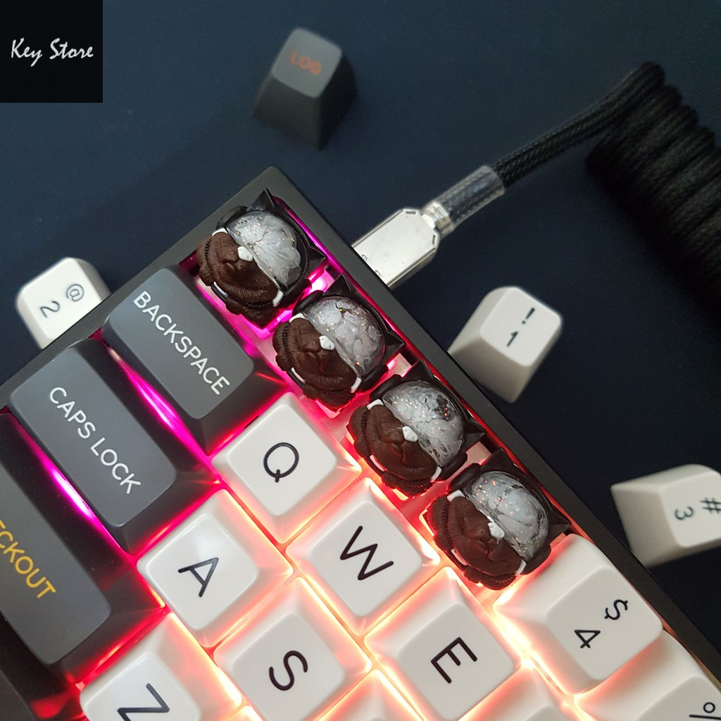 Nút bàn phím cơ artisan keycap sirius màu nâu chocolate