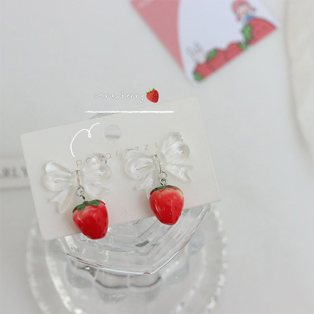 Bông Tai Hình Quả Dâu Nhiều Màu Đáng Yêu Cho Nữ