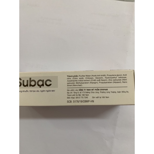 Gel bôi da Subạc