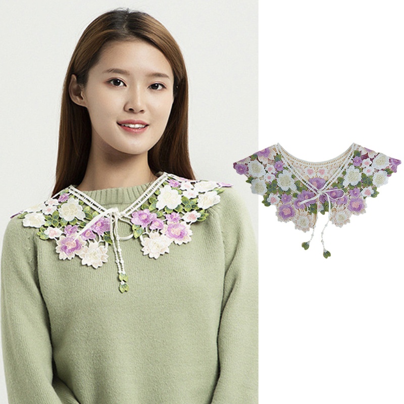 Cổ Áo Rời Cổ Bẻ Giả Len Thời Trang Cho Nữ