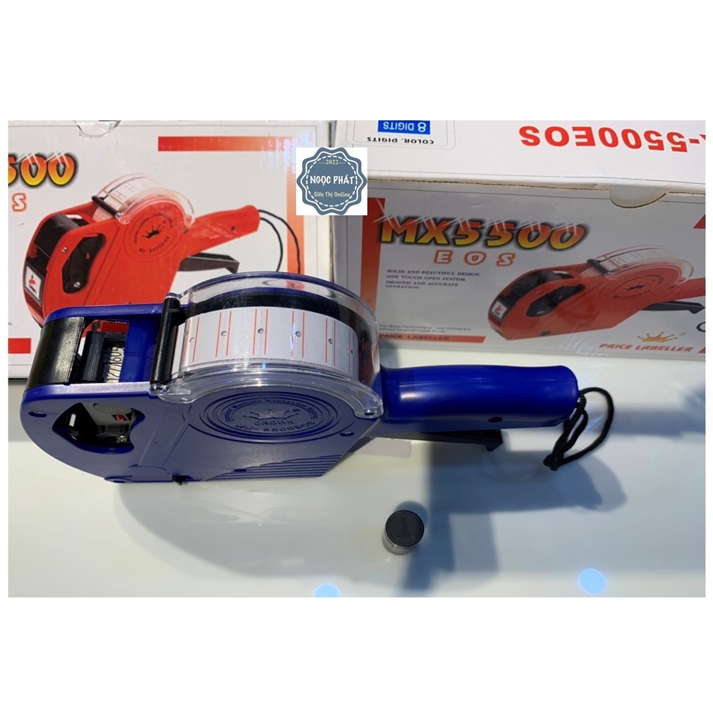 MÁY BẤM GIÁ TIỀN MX5500 EOS CÓ NẮP ĐẬY CHỖ ĐỰNG TEM GIÁ - TẶNG KÈM 2 HỘP MỰC VÀ 1 CUỘN TEM GIÁ