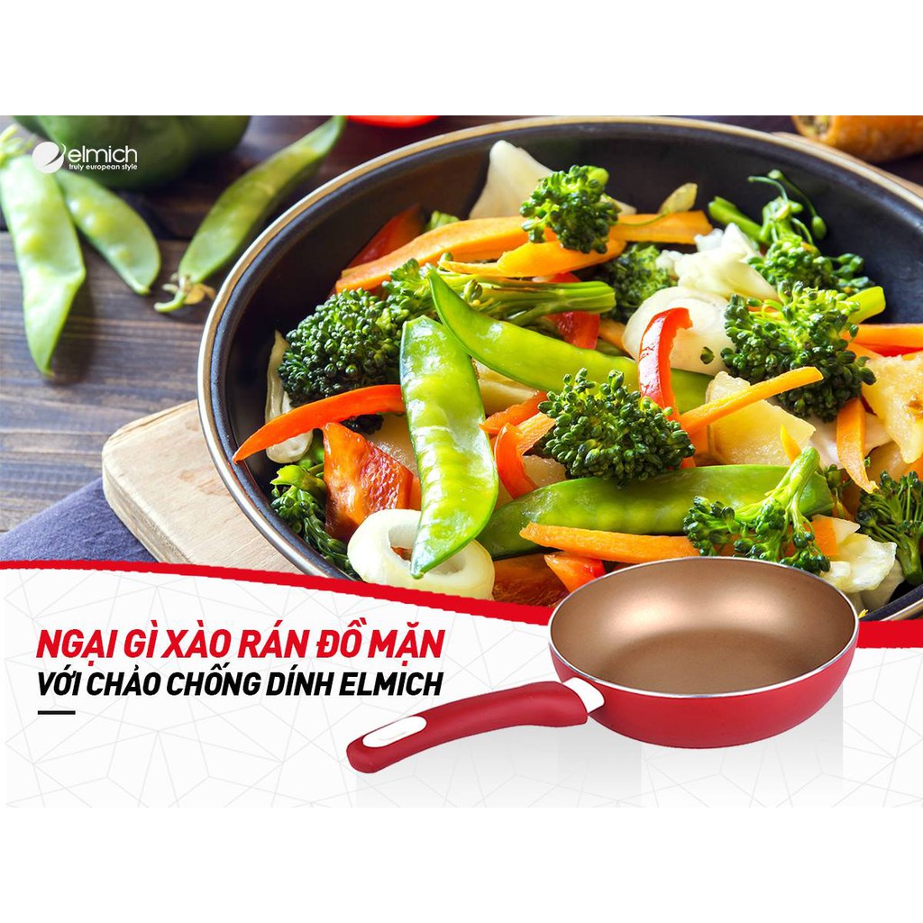 Chảo Nhôm Chống Dính Cao Cấp Đáy Từ Elmich EL7104 đường kính 26cm