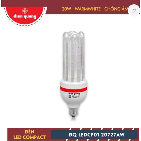 Đèn LED compact Điện Quang ĐQ LEDCP01: 9W, 14W. 20W ( WARM WHITE) ánh sáng vàng.