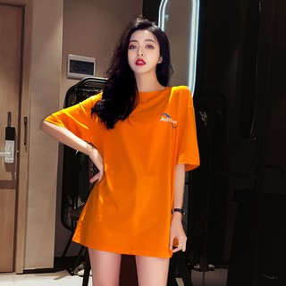 Áo Thun Nữ Form Rộng Màu Cam Tay Lỡ Chất Cotton Sài Gòn Hàng Đẹp