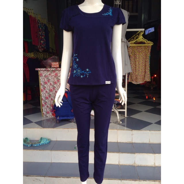 Bộ cotton cộc tay quần dài