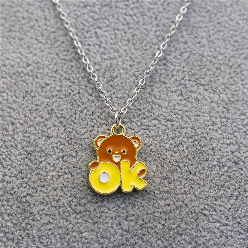 Vòng cổ Mặt Hình Gấu Kuromi Bằng Thép Không Gỉ Dễ Thương Dành Cho Nữ