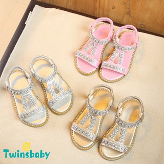 Giày sandal hở ngón đính đá dễ thương cho bé gái