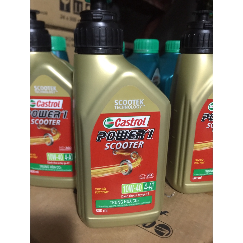 Nhớt xe tay ga cao cấp Castrol Power1 Scooter với công thức trung hòa Cacbon mới