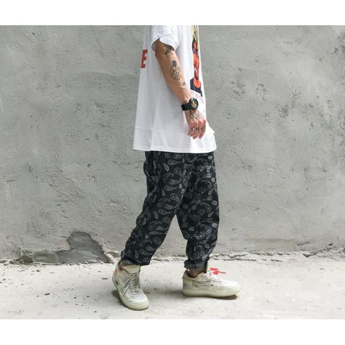 [có sẵn]Quần jeans BANDANA ống rộng phong cách hiphop unisex J7 đẹp