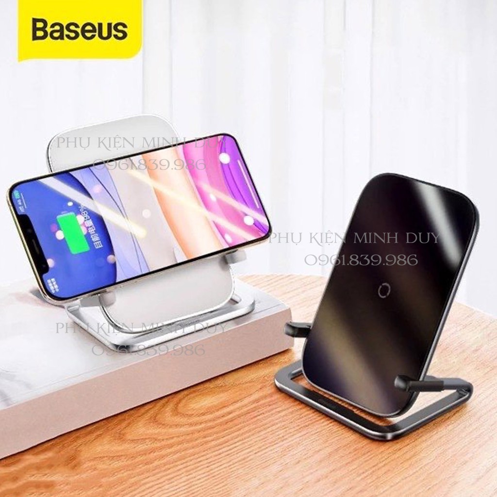 Đế sạc nhanh không dây Baseus Rib 15W cho iPhone/Samsung/ Xiaomi/ Oppo (Horizontal and Vertical Holder Wireless...)