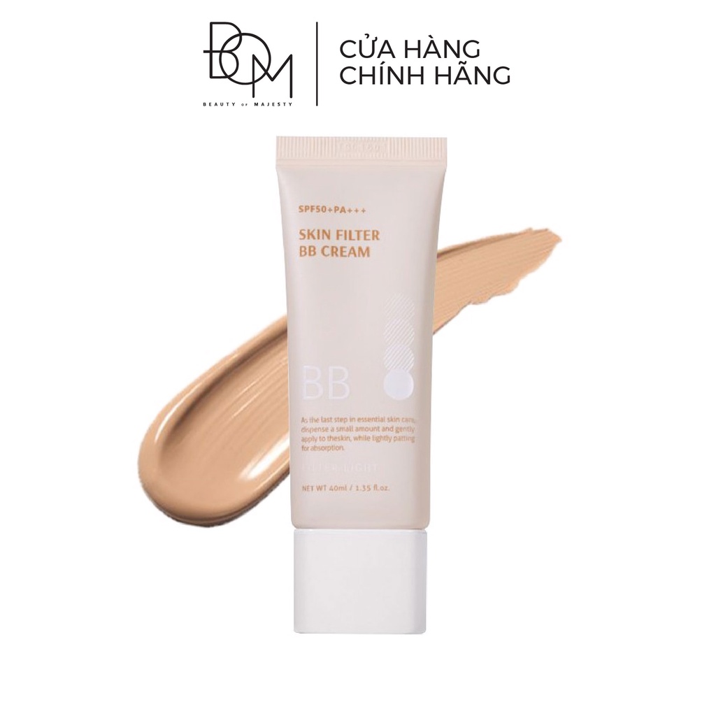 Kem Nền Mỏng Nhẹ Tự Nhiên Lâu Trôi BOM BB Cream SPF 50 PA +++ 40ml