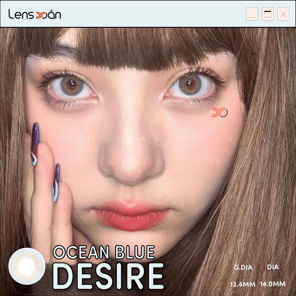 [Mã SKAMA8 giảm 8% đơn từ 300k] KÍNH ÁP TRÒNG DESIRE OCEAN BLUE CỦA IDOL LENS: LENS XANH DƯƠNG TRONG NHẸ| LENS XOẮN)