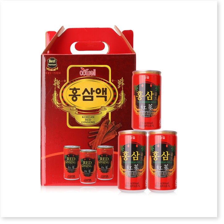 Nước Hồng Sâm Hàn Quốc Cowell Korean Red Ginseng Drink 12 lon x 175ml