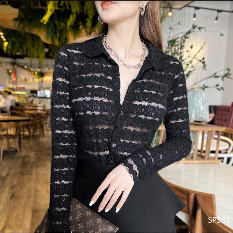 [ Mã WASTRUN4 giảm 10% tối đa 30K đơn 99K] CHIDU Áo sơ mi ren dài tay SP363 | BigBuy360 - bigbuy360.vn
