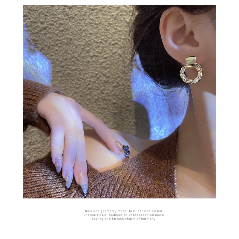 YeYi Bông Tai Kim Loại Hình Tròn Phong Cách Hip Hop Hàn Quốc Mới 2022