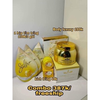  Combo Body Luxury + K.trắng X3 + T.trắng Collagen X3 Luxury Chính Hãng