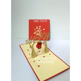 Cây  Trái Tim 2 - Love - Thiệp 3D