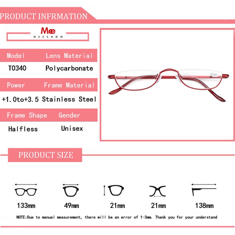 Kính Đọc Sách Gọng Nửa Gọng Bằng Nhựa HD Thời Trang Mới 2022
