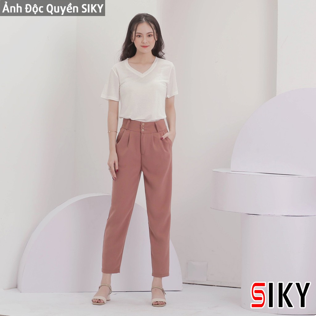 Quần baggy nữ công sở cạp cao 3 khuy - Sliky | BigBuy360 - bigbuy360.vn