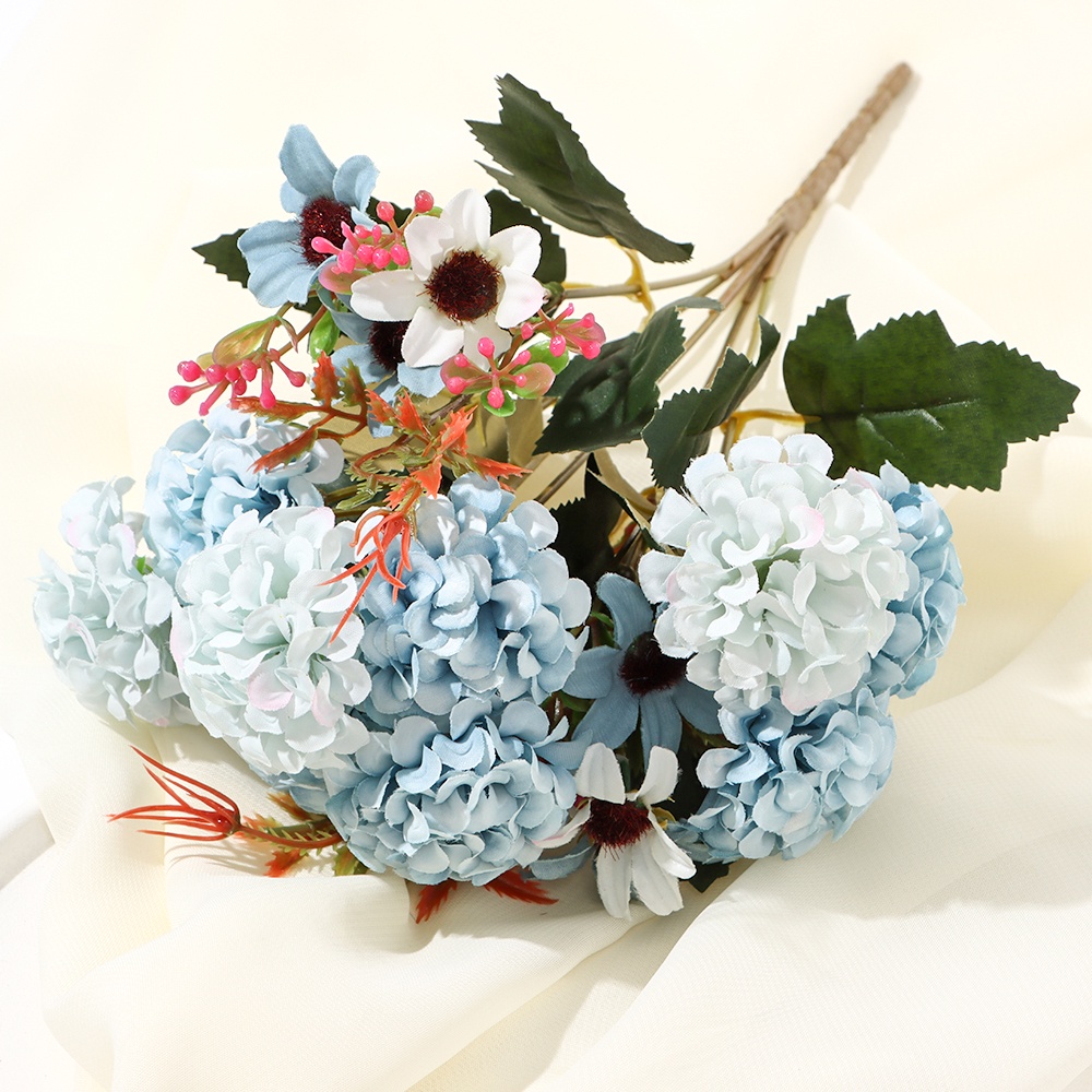 CONOPERY Bộ 15 hoa cẩm tú cầu nhân tạo xinh xắn trang trí nhà cửa/ tiệc cưới