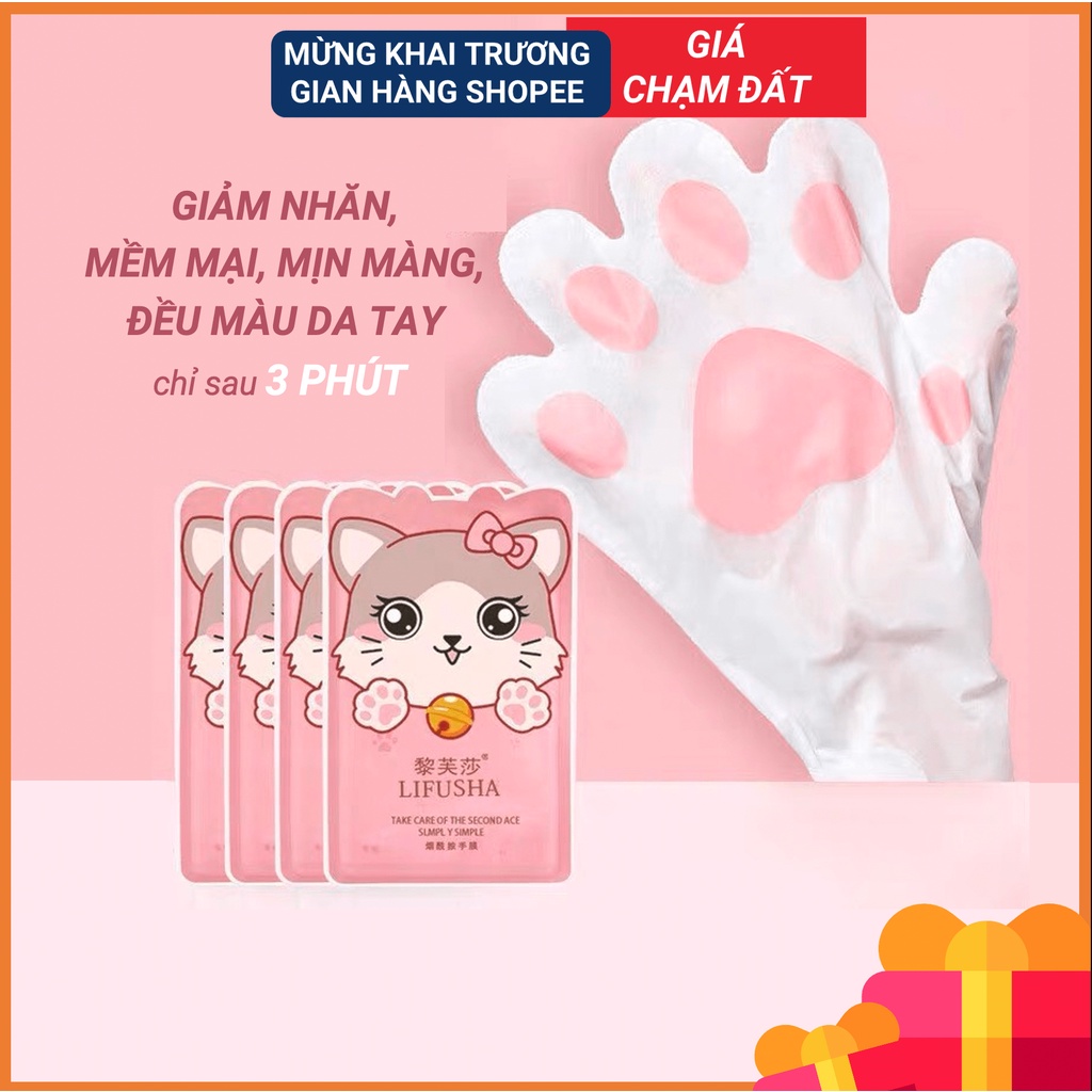 Mặt nạ tay mèo dưỡng da tay dưỡng ẩm làm trắng, giảm nếp nhăn, mềm mịn nội địa Trung