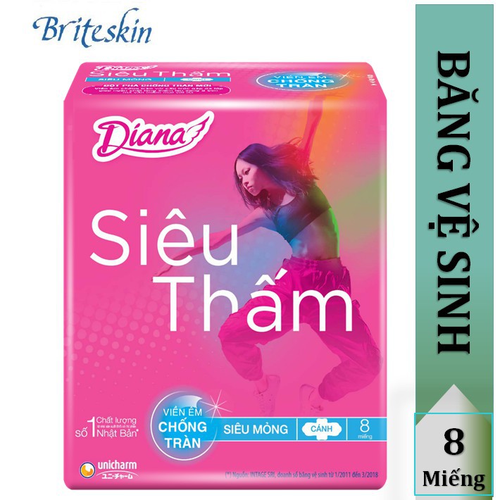 Băng Vệ Sinh Diana Siêu Thấm (Gói 8 Miếng - 23cm)