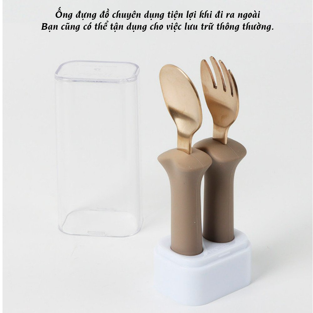 Set thìa dĩa HOÀNG GIA Bluemama Bangjja-Yugi Spoon &amp; Fork Set tặng kèm hộp đựng Bluemama Chính hãng Hàn Quốc