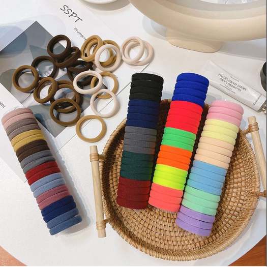 Set Ống 20 Dây Cột Tóc Thời Trang Siêu Co Giãn Màu Sắc Hàn Quốc Cho Nữ