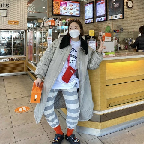 Túi Nhung Kẻ Mini Đeo Chéo Đựng Điện Thoại Màu Tương Phản Phong Cách Hàn Quốc