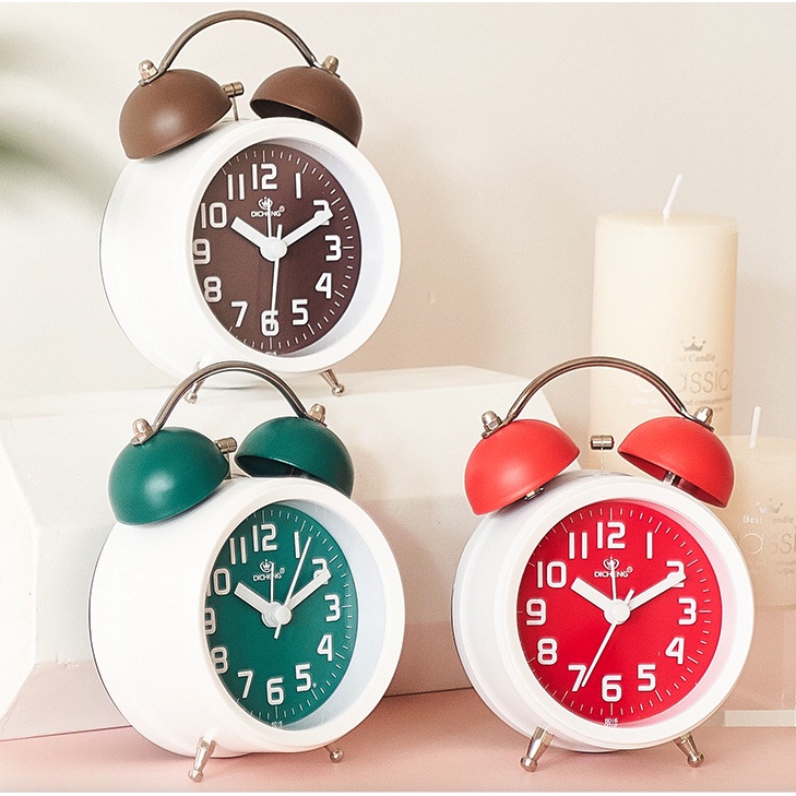 Đồng hồ báo thức để bàn  chuông reo cực lớn có thêm đèn ban đêm đồng hồ giá rẻ cho học sinh