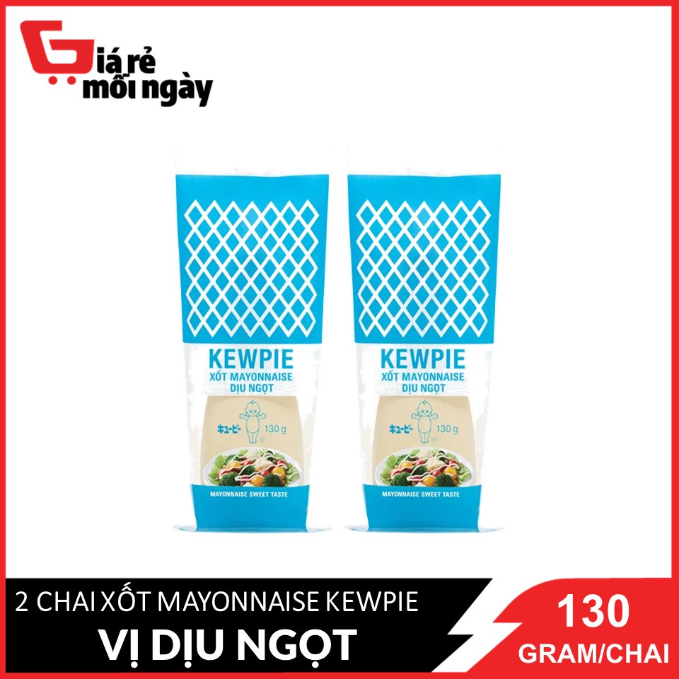 Combo 2 Chai Xốt Mayonnaise Kewpie dịu ngọt chai 130g