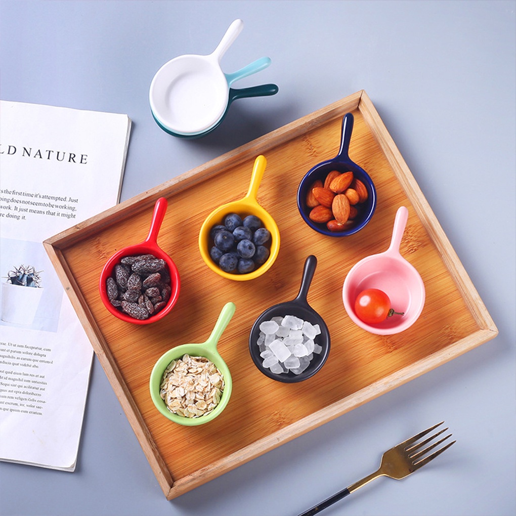 Dipping Dish with Handle Ceramic Ginger Seasoning Plates Serving Container Home Kitchen Dinnerware Houseware