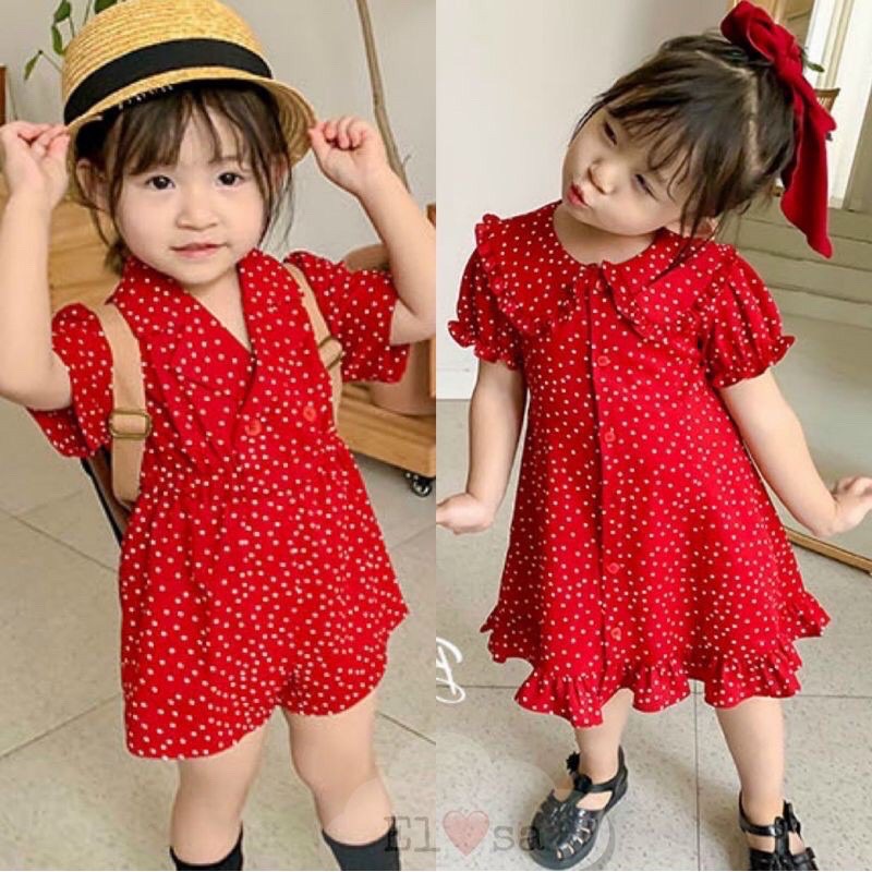 (Ảnh Thật 💯)🎀Mẫu Jum ➖ Váy Chấm Bi Cho Bé Cưc Yêu 🎀➖Size 7-19kg