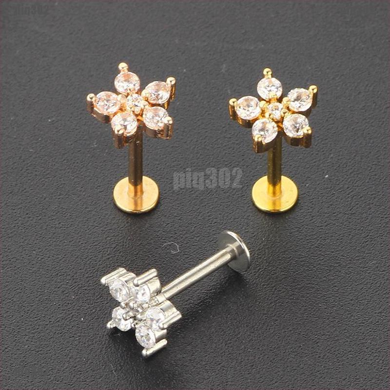 Khuyên Tai Hình Hoa Bằng Thép Không Gỉ Piq302 | BigBuy360 - bigbuy360.vn