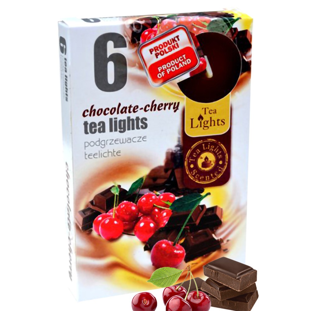 Hộp 6 nến thơm tinh dầu Tealight Admit Chocolate Cherry - sôcôla, anh đào