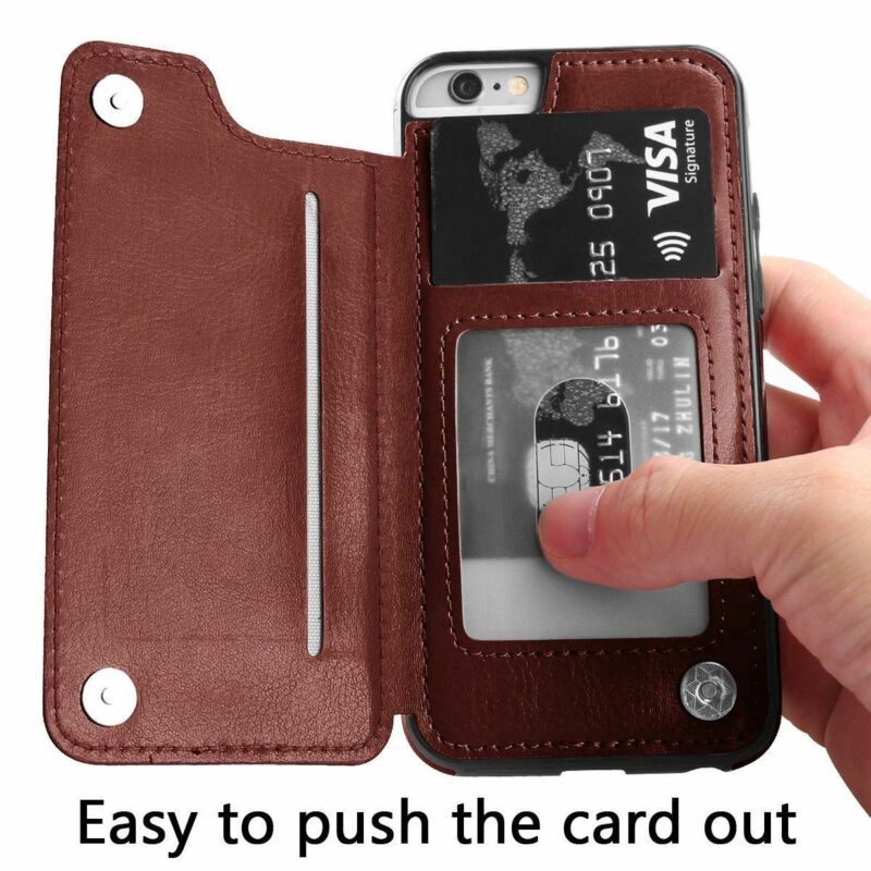 For iPhone X XS XR XS MAX 8 7 6 6S Plus Magnetic Leather Wallet Case Card Slot Shockproof Flip Cover