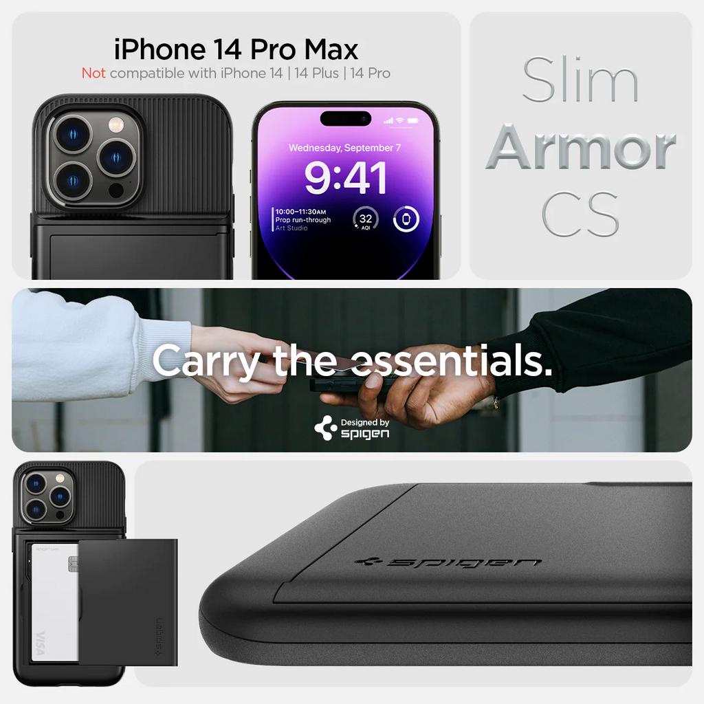 Ốp Lưng Spigen Slim Armor CS Ngăn Đựng Thẻ Card Dành Cho iPhone 14/13 Series