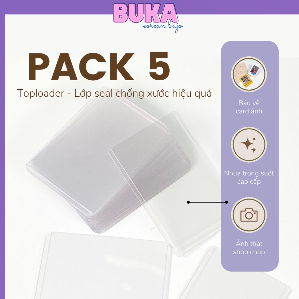 Toploader Buka set 5 - 10 chiếc kích thước A7 - B8 đựng card ảnh idol Kpop, đựng card Anime