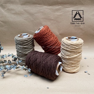 Dây thừng cotton macrame • 3 xoắn • 3-4-5mm • MÀU NUDE