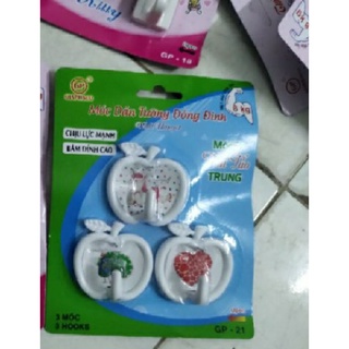 Vỉ 3 móc dán tường chịu lực nặng đóng đinh