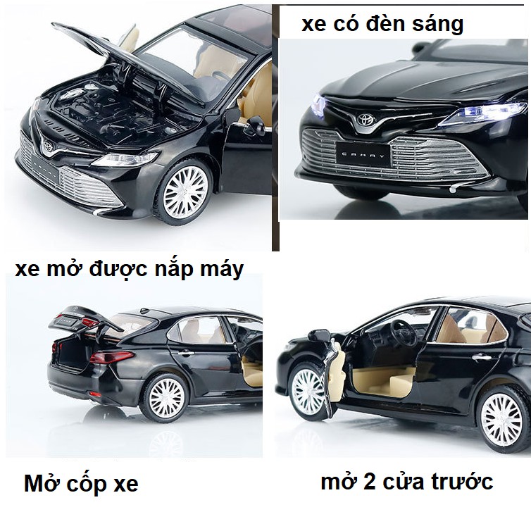 Đồ chơi trẻ em mô hình xe ô tô Camry 2019 tỉ lệ 1:32 - Xe đồ chơi trẻ em có âm thanh và đèn - Xe chạy cót