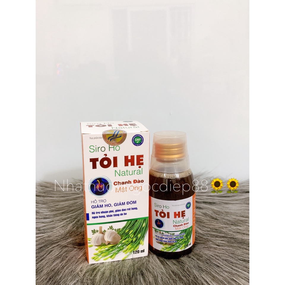Siro ho Tỏi Hẹ Natural Chanh đào Mật ong lọ 100ml